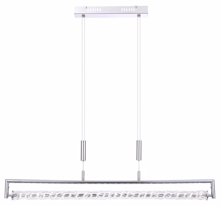 Lampada a sospensione a LED, cromata, con altezza regolabile, ideale per travi, altezza 160 cm