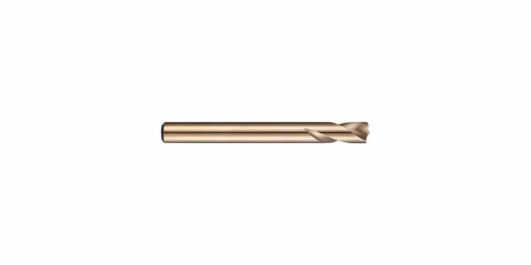 Trapano a due tagli, diametro nominale 8 mm, lunghezza totale 117 mm, in acciaio ad alta velocità (HSS-E), colore bronzo, con gambo cilindrico