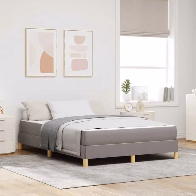 Letto a molle Talpa vidaXL in tessuto beige o grigio con molle a tasche individuali L 160 x P 200 cm – 1