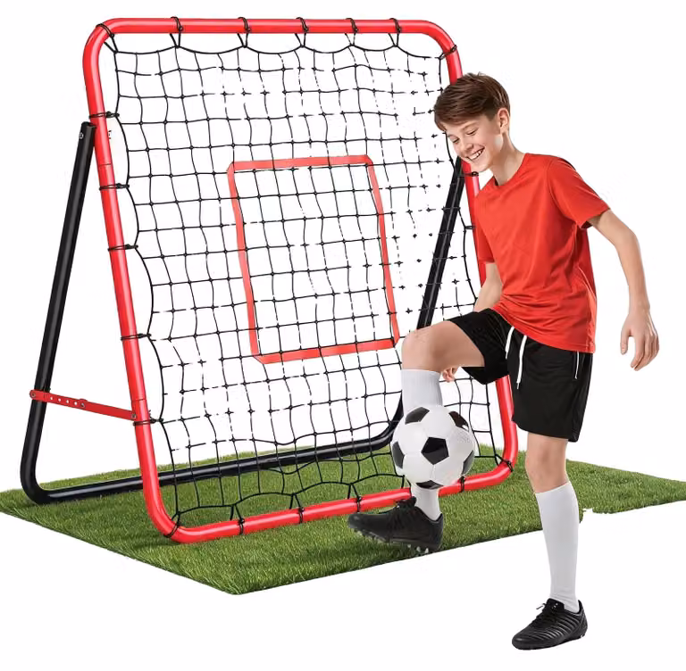 Rimbalzello per calcio, angolo regolabile, design resistente, colore rosso