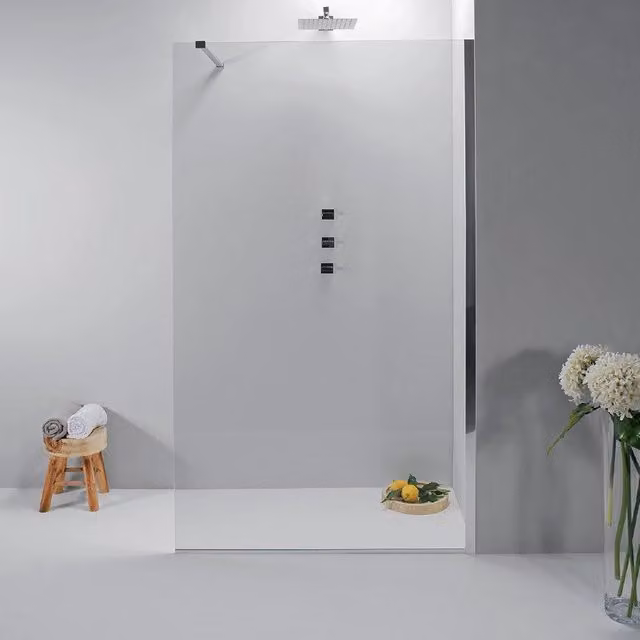 Box Doccia Walk In 130 Cm in Cristallo Trasparente con Anticalcare
