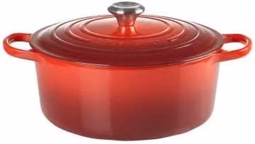 Le Creuset Signature Teglia da Arrostire Rotonda in Ghisa Smaltata, Diametro: 28 cm, Rosso Ciliegia