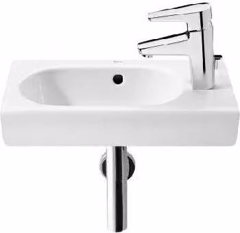 Roca Meridian - Lavabo 450x250 mm, con sfioratore, foro per rubinetto a destra, bianco A327248000