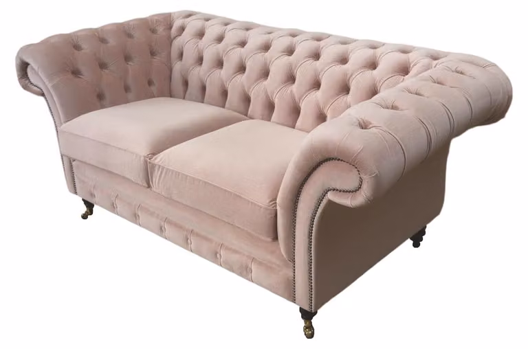 Sofa 2 Sitzer Couch Polster Chesterfield Wohnzimmer Design Textil