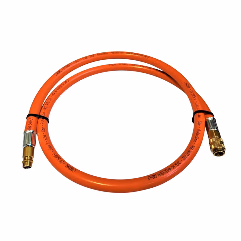 Tubo flessibile per gas propano-butano Zatechs con raccordo rapido 5 m 20 bar Ø6,3 mm RQS DN5 tipo 21 manicotto x 12 mm spina fornello da campeggio bruciatore