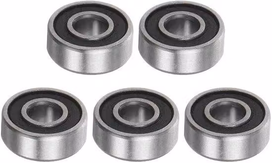 Set da 5 cuscinetti a sfere metallici - 3 mm x 8 mm x 3 mm - Set di cuscinetti con doppia guarnizione in gomma per macchine utensili - P6 (ABEC 3)