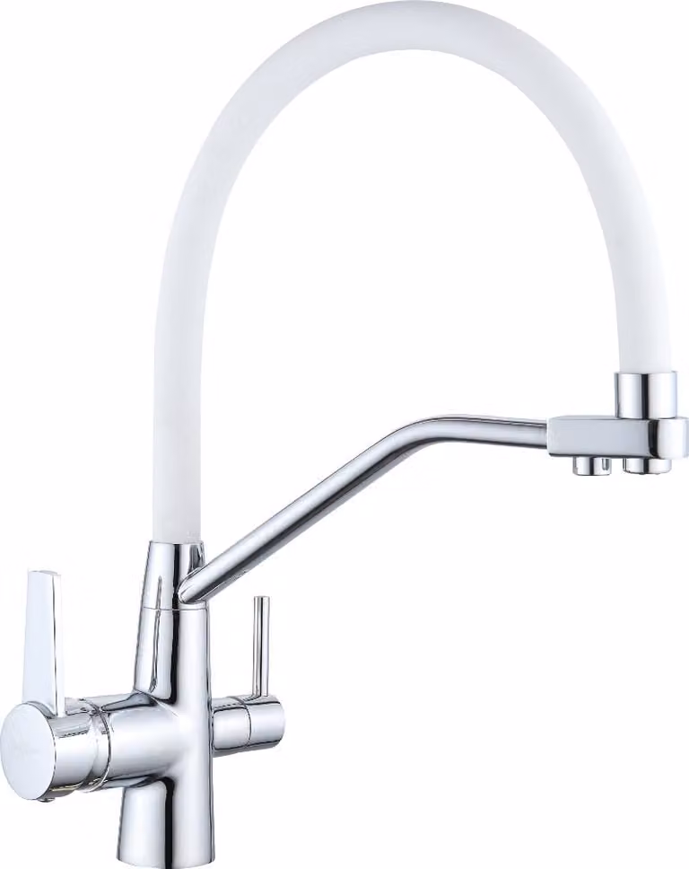 Mexen Duo rubinetto cucina, cromo/bianco - 671701-02