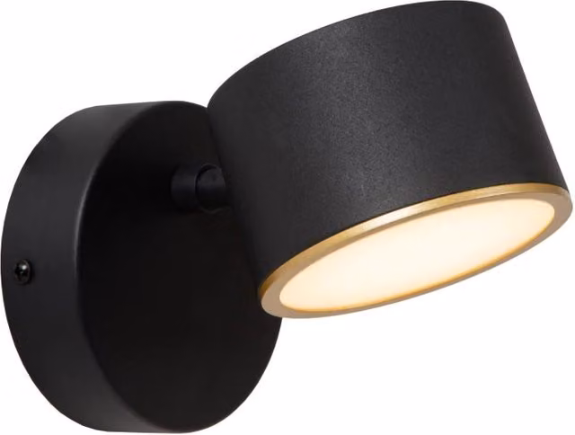 Applique spot LED GIAN Lucide nera orientabile e dimmerabile in metallo