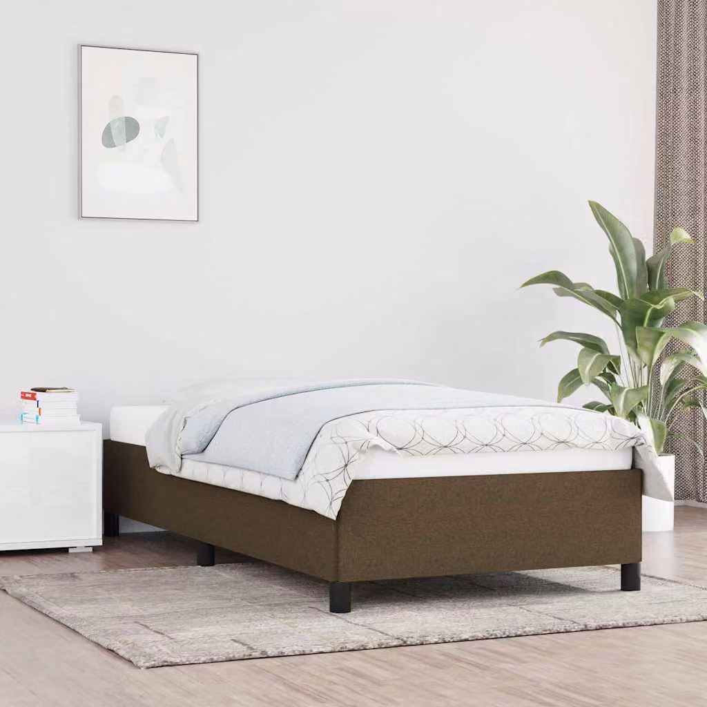 vidaXL Giroletto senza materasso in tessuto marrone scuro L 80 cm x P 200 cm
