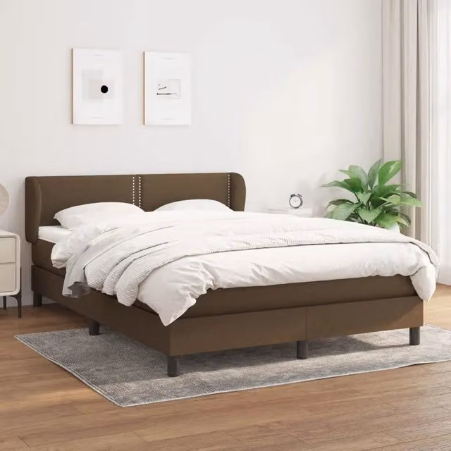 Letto Ibrido vidaXL con Giroletto a Molle e Materasso, Marrone e Bianco, L/P/H: 193 x 147 x 88 cm