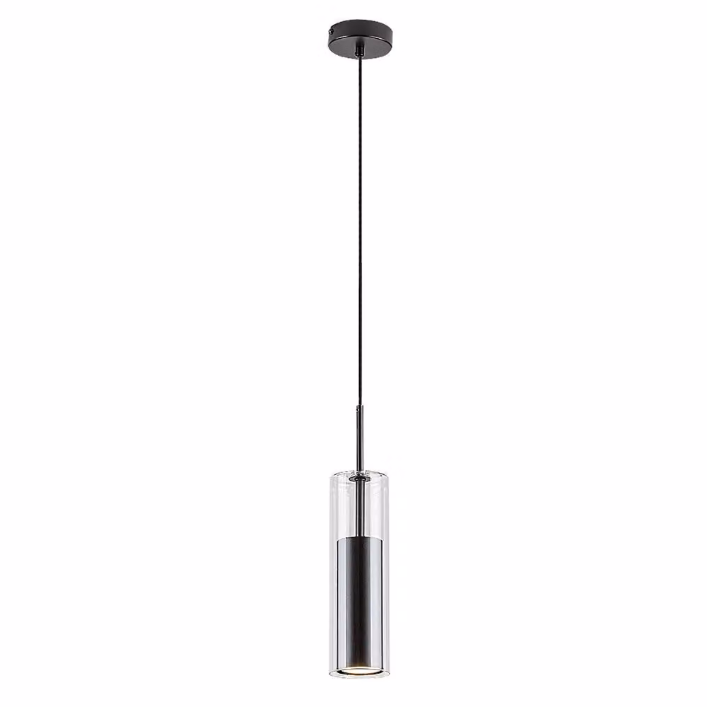 Rabalux 72047 Lampada a sospensione 1 spot Kalevi, GU10, nero, rotondo, moderno, ø80mm