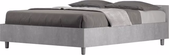 BS COM Letto matrimoniale francese senza rete 140x190 cemento