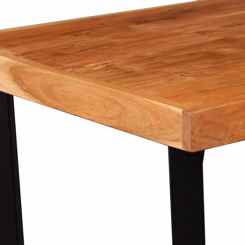 Tavolino da Bar Quadrato vidaXL in Legno di Acacia e Metallo Marrone L/P/H: 60 x 60 x 107 cm – 2