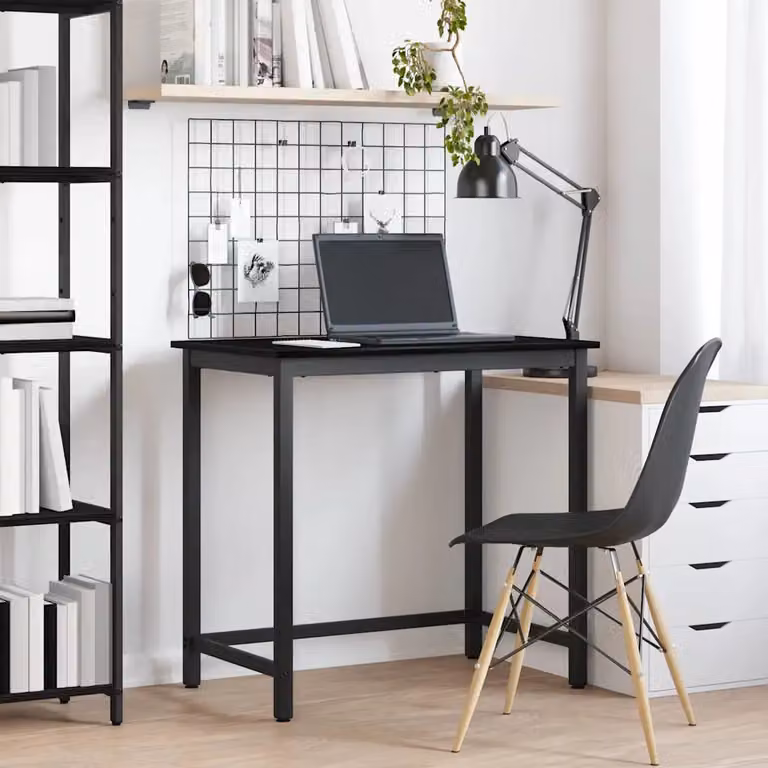 vidaXL Scrivania Moderna in Rovere e Nero L: 100 cm, P: 50 cm, H: 76,5 cm