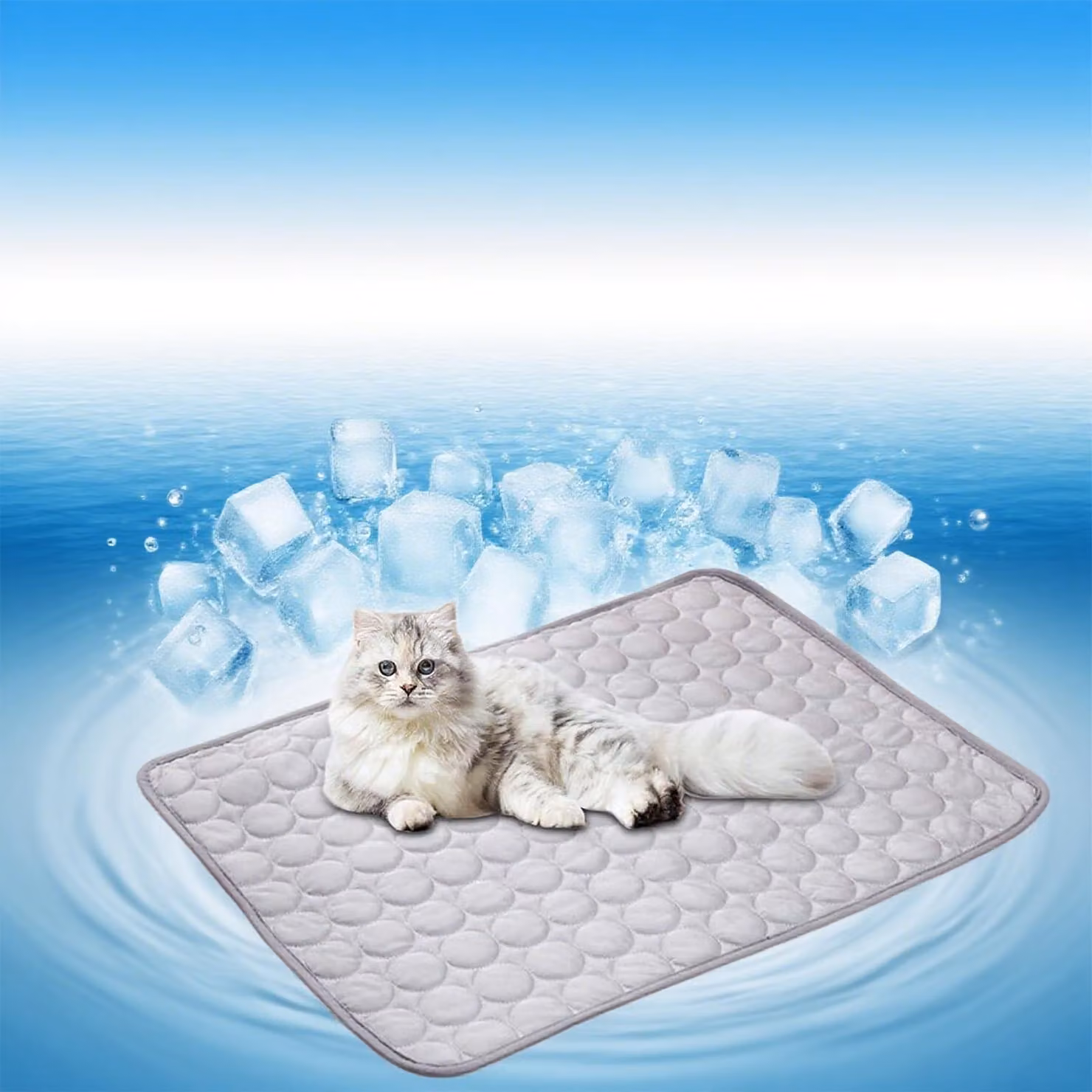 Tappetino refrigerante per cani, 70 x 55 cm, grigio