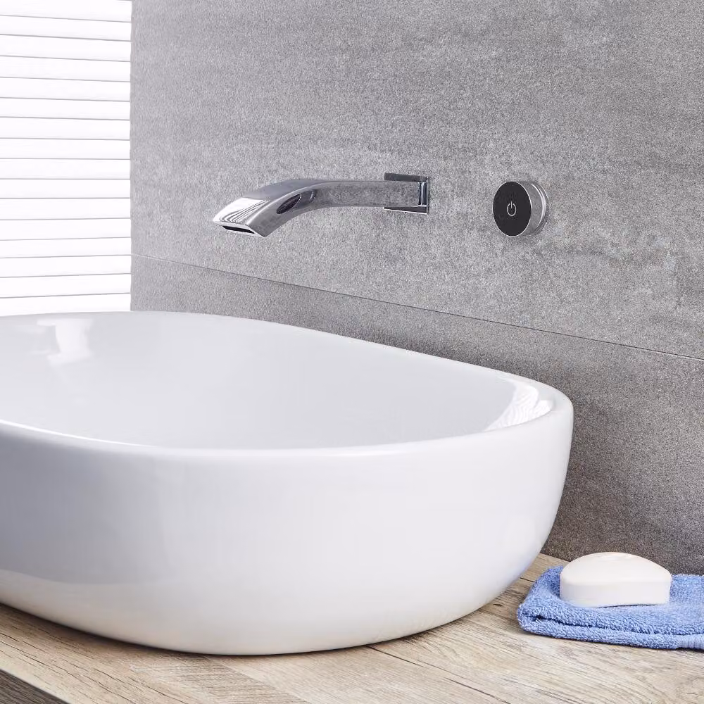 Erogatore Murale Cromato Per Lavabo Bagno o Vasca Completo di Controllo Digitale - Razor