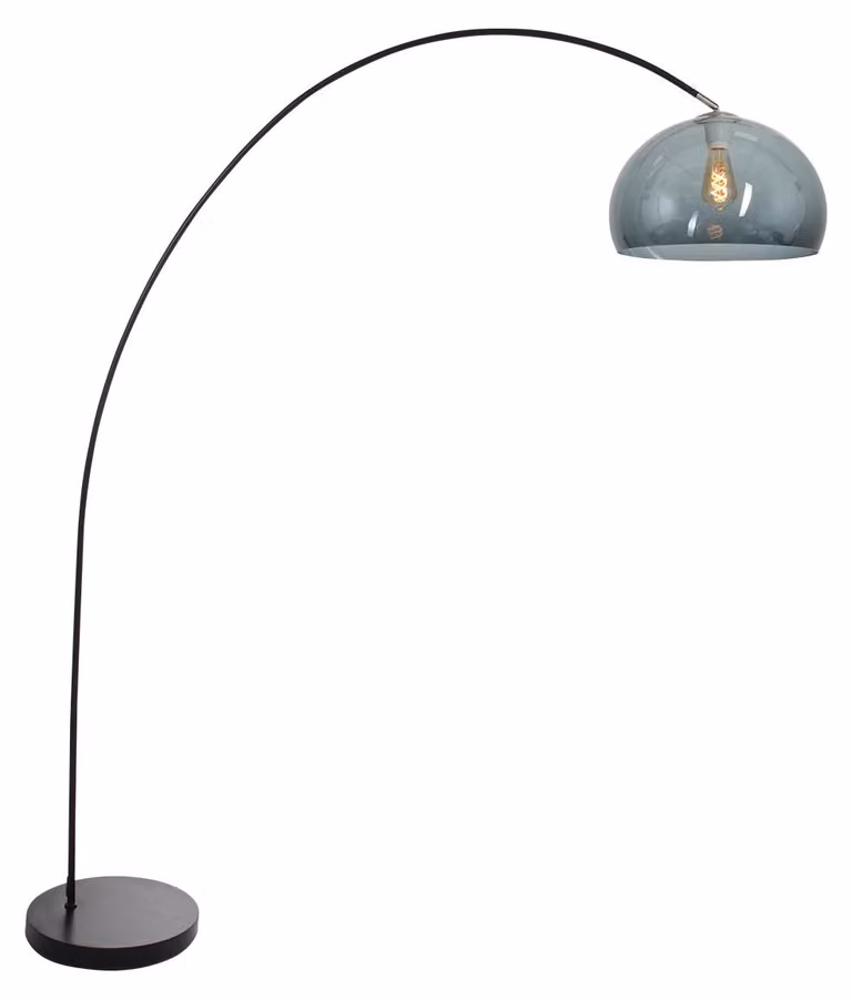 Lampada da terra - nero - Solva - plastica metallo - lampada ad arco - E27 - 3907ZW - Mexlite