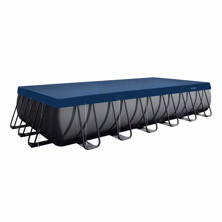 Copertura invernale Intex per piscina rettangolare in PVC e PET, blu e grigio, L: 732 cm x P: 366 cm