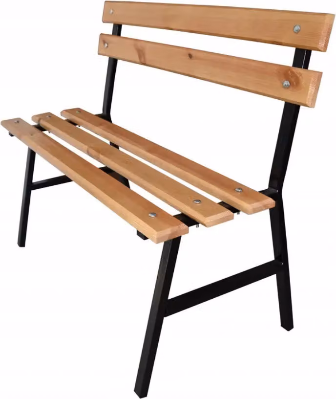 Panca da giardino in legno con schienale 81x36x80cm panca da parco in acciaio; colore chiaro