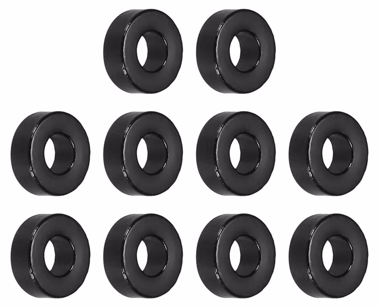 Nuclei ferromagnetici, 10 pezzi, dimensioni 3,8x8x3,3 mm, polvere di ferro, induttori, colore nero