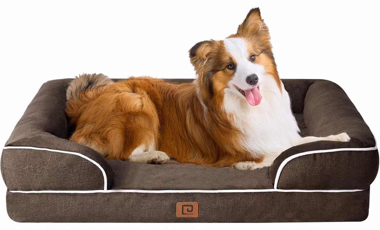 Cuccia ortopedica per cani, con memory foam, dimensioni 104x69 cm, lavabile, impermeabile, antiscivolo, colore marrone
