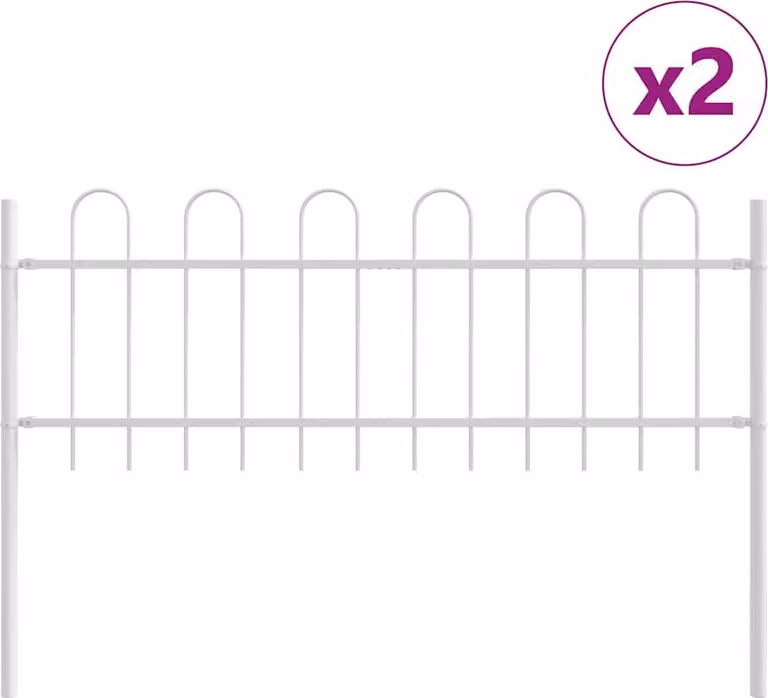 Recinzione per Giardino 2 pcs Bianco 3,4 x 0,6 m
