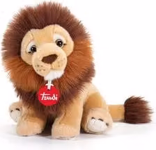 Peluche Leone Narciso Trudi Small Beige, Nero, Bianco e Marrone L/P/H: 13 x 14 x 20 cm