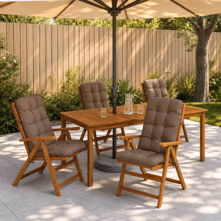Set di 4 cuscini per sedia alta vidaXL VIANEN in poliestere con rivestimento rimovibile, disponibili in beige, grigio o marrone