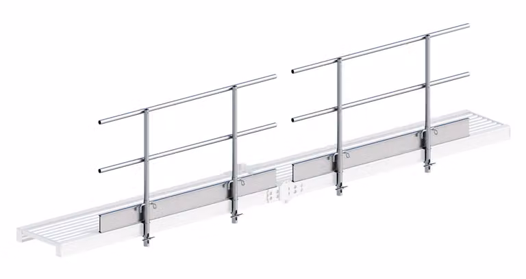 Layher Protezione laterale per passerella in alluminio 600 pieghevole, lunghezza 5,10 m