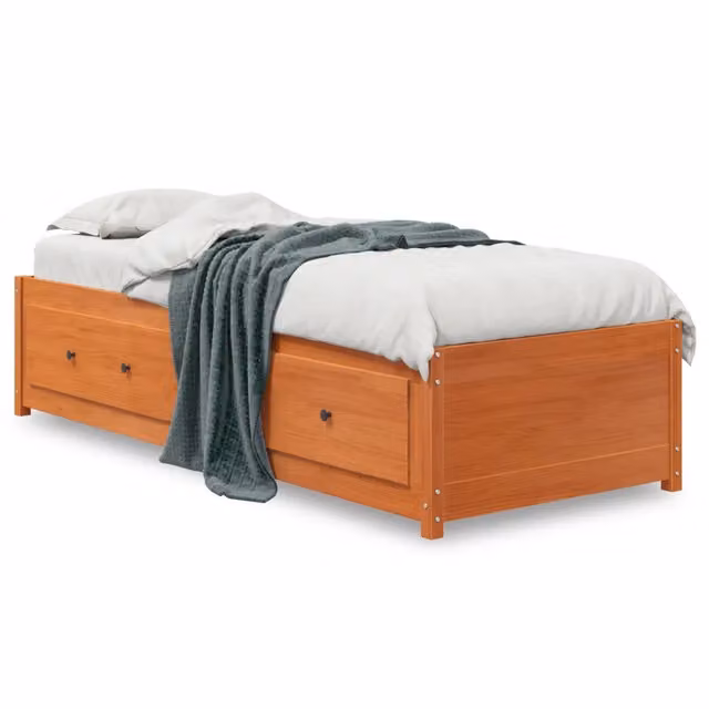 Letto singolo | Letto per adulti | Dormeuse senza Materasso Marrone Cera 90x200 cm Legno di Pino