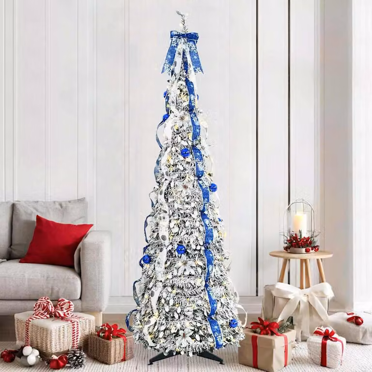 Maison Exclusive - Albero di Natale artificiale, colore bianco, 210 cm, in PVC