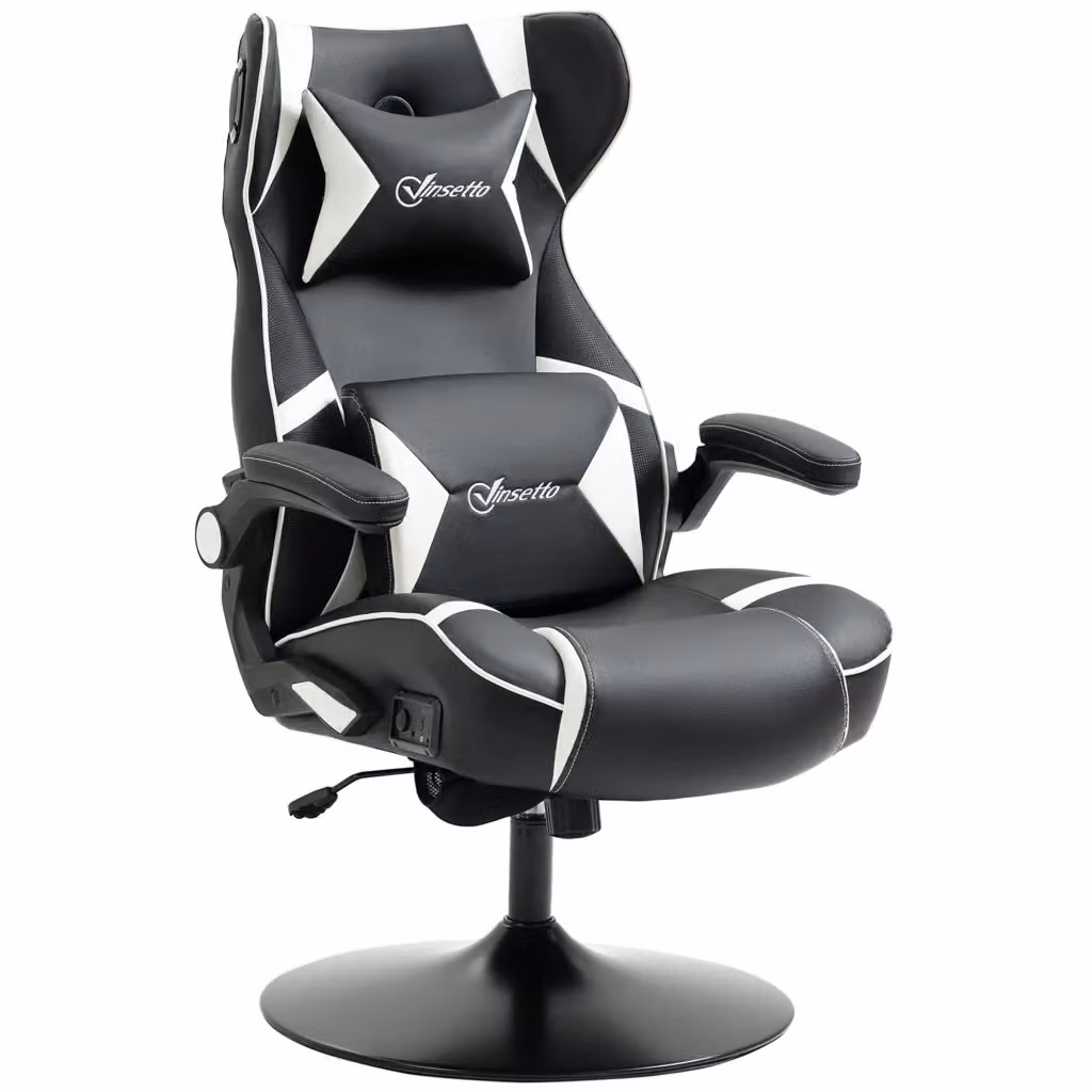 Poltrona da gaming Minimal nero e bianco L: 69 cm, P: 73 cm, H: 118 cm – 2
