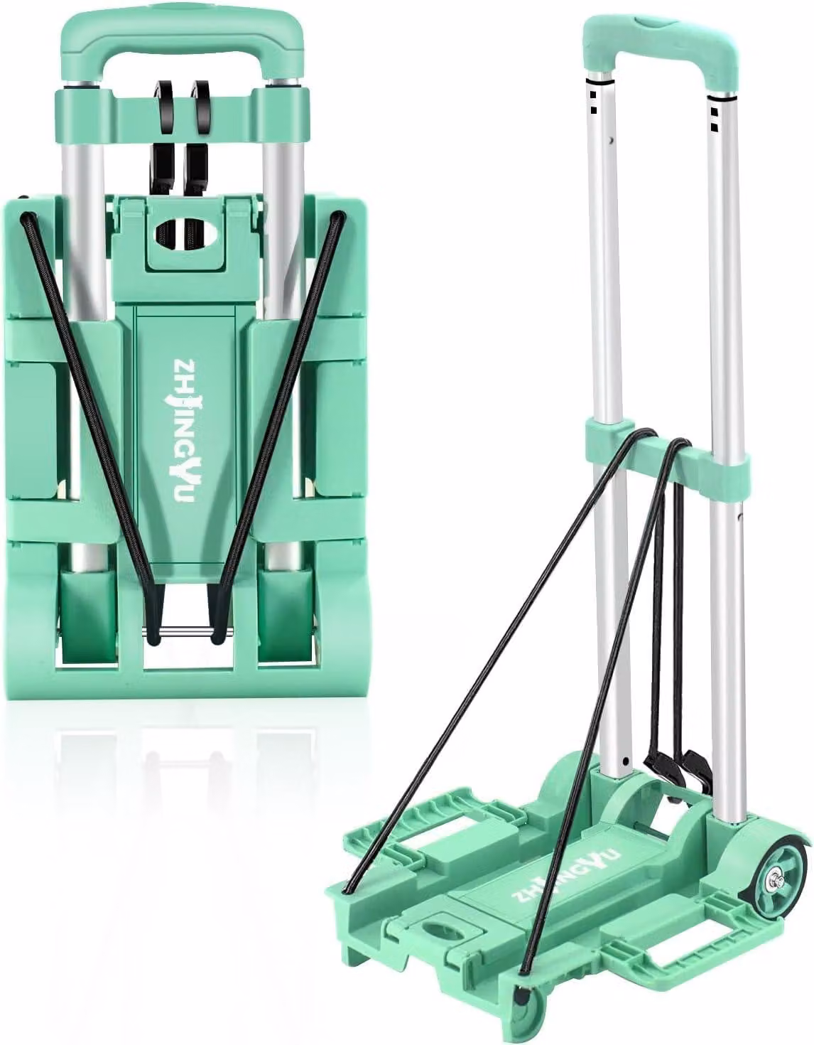 Carrello portaborse da 35 kg, in alluminio, con 2 ruote, ideale per viaggi, colore verde, peso 1,2 kg