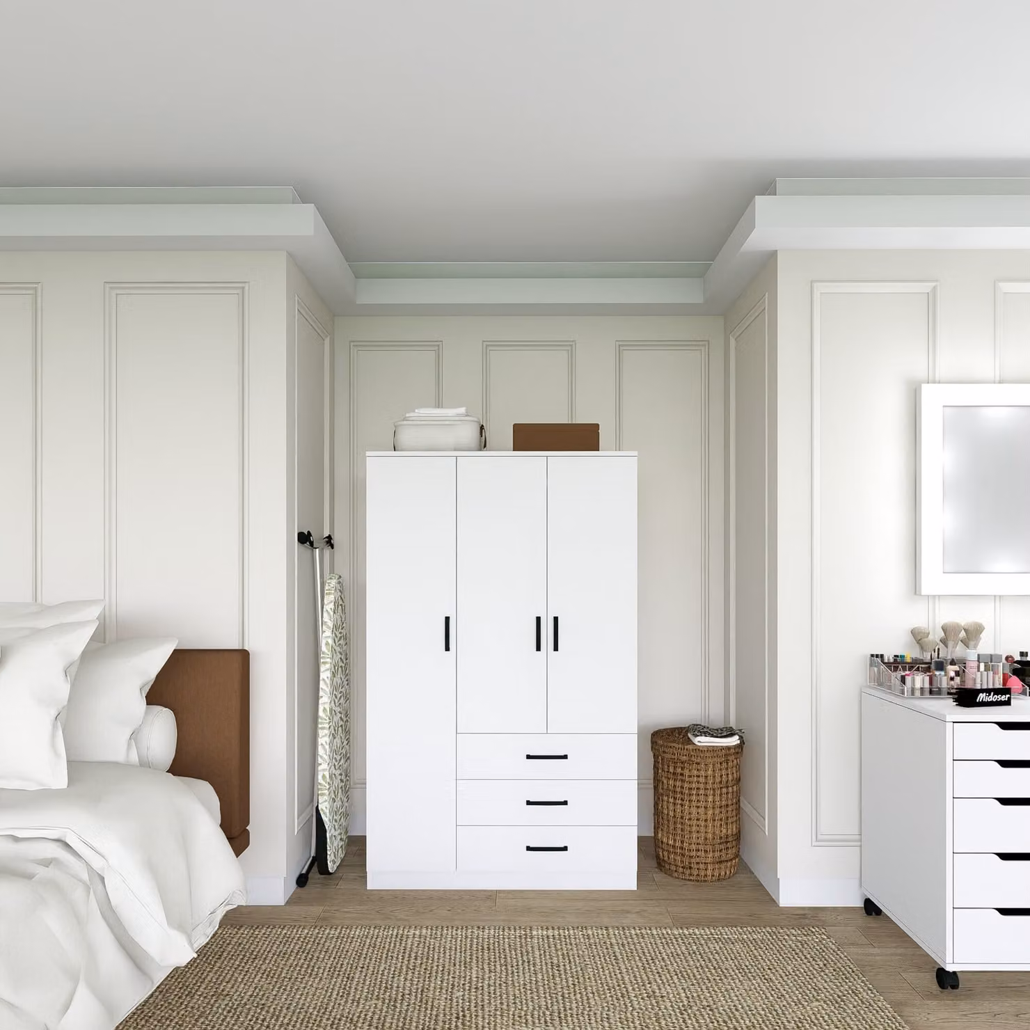 Skye Decor, Easy 1600-52, bianco opaco, armadio, 90 x 174,8 x 47 cm, 100 % PANNELLI DI PARTICELLE RIVESTITI IN MELAMMINA
