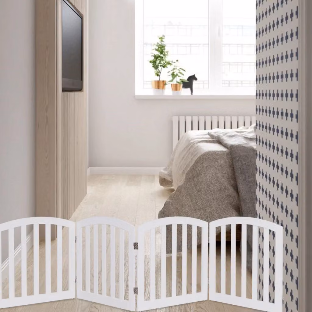 Cancello di sicurezza per animali domestici Design Mania con 4 pannelli, Bianco – 2