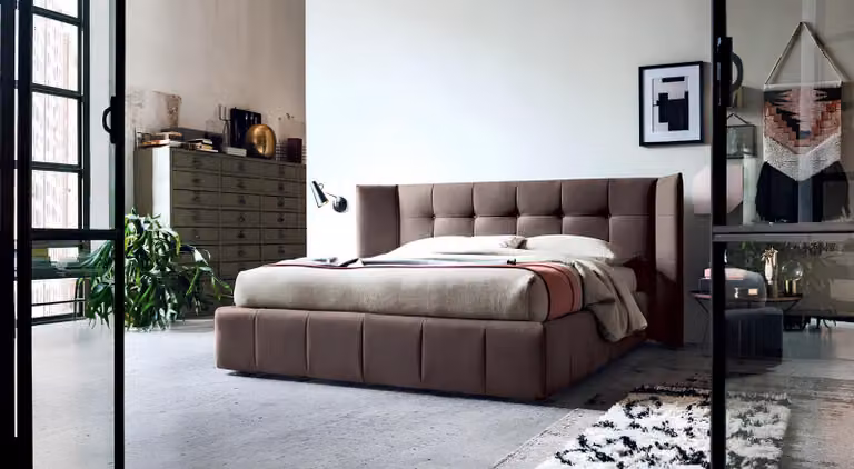 Doppelbett Bett Ehebett Design Luxus Luxur Polsterbett Designbett Textil Betten