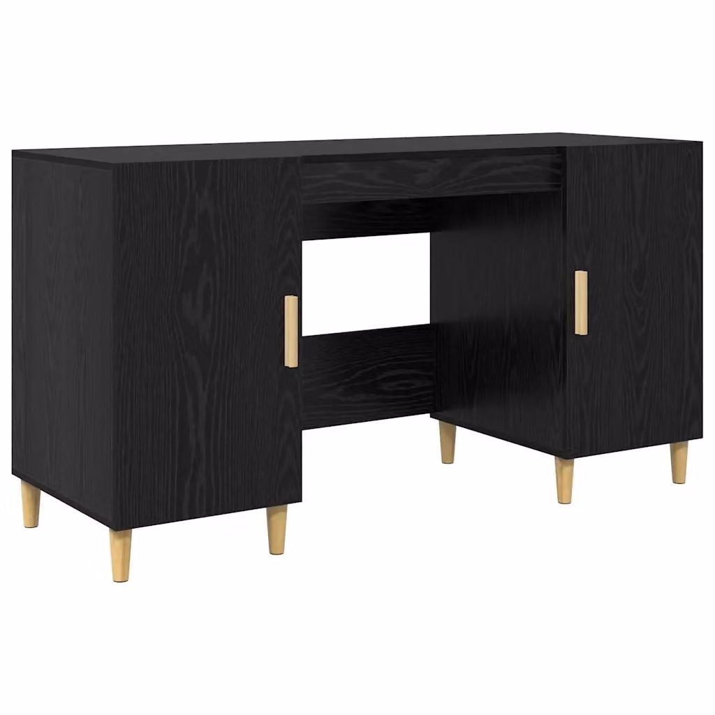 Scrivania da ufficio vidaXL in stile industriale, colore rovere e nero, L/P/H: 140 x 50 x 75 cm – 2