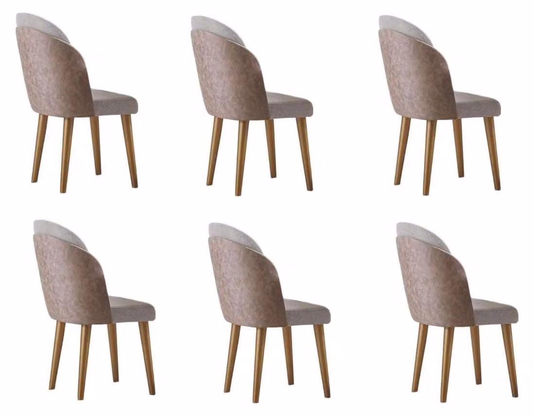 Set di sedie da pranzo in stile moderno, beige, dal design elegante, sedie morbide