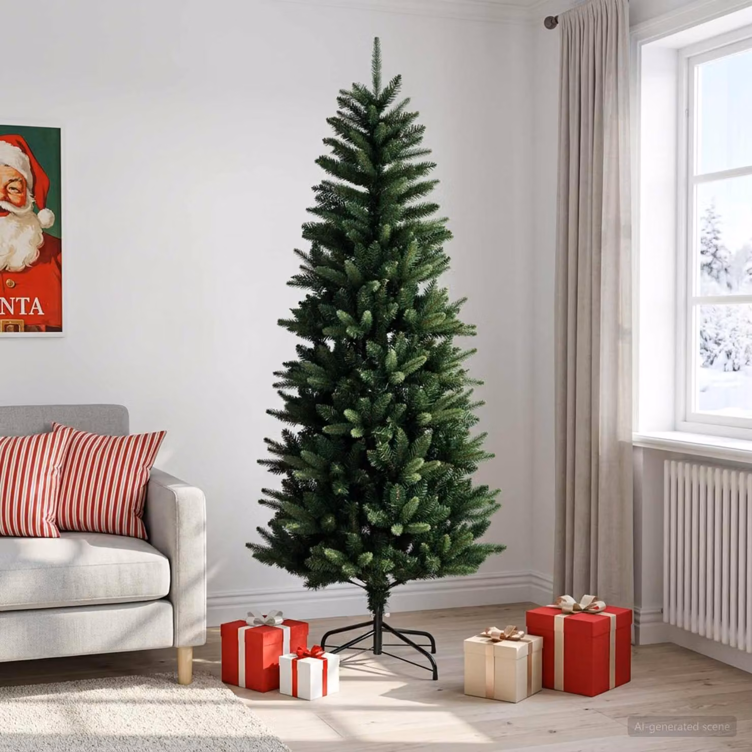 vidaXL Artificial Hinged Christmas Tree 210 cm PE e PVC Verde