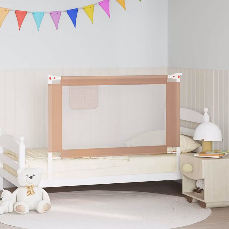 Sponda Letto di Sicurezza per Bambini vidaXL Talpa, Beige, L: 120 cm, H: 25 cm