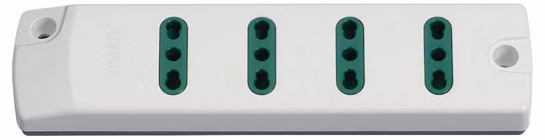VIMAR FP00404.B ciabatta mobile 2P+T 16 A 250 V, con 4 prese, presa standard italiana tipo P17/11, senza cavo, bianca