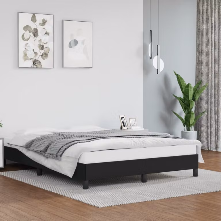 The Living Store struttura letto nera 140x200 cm in ecopelle