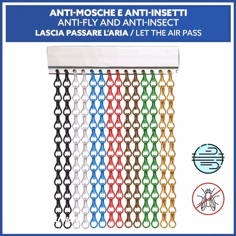 Tenda a catena antimosche TENDEEVOLUTION multicolore trasparente L: 100 cm x H: 200 cm