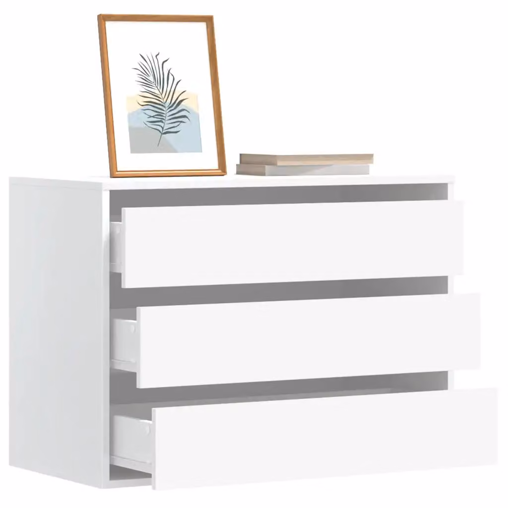 Cassettiera bianca vidaXL in legno multistrato da appendere a parete L: 80 cm, P: 41 cm, H: 58 cm