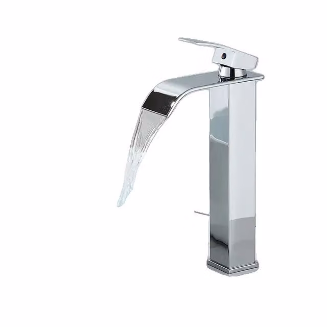 Miscelatore per bagno, design monocomando, miscelatore acqua calda e fredda, cromo H