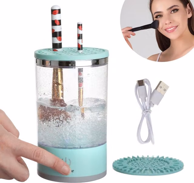 Pulitore elettrico per pennelli da trucco senza fili Kasanova colore turquoise