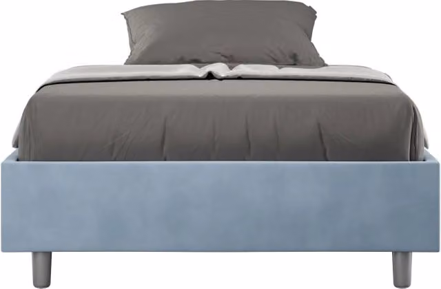 Letto Matrimoniale Francese Azelia con Contenitore e Rete a Molle GIORDANOSHOP Blu L/P: 140 x 190 cm