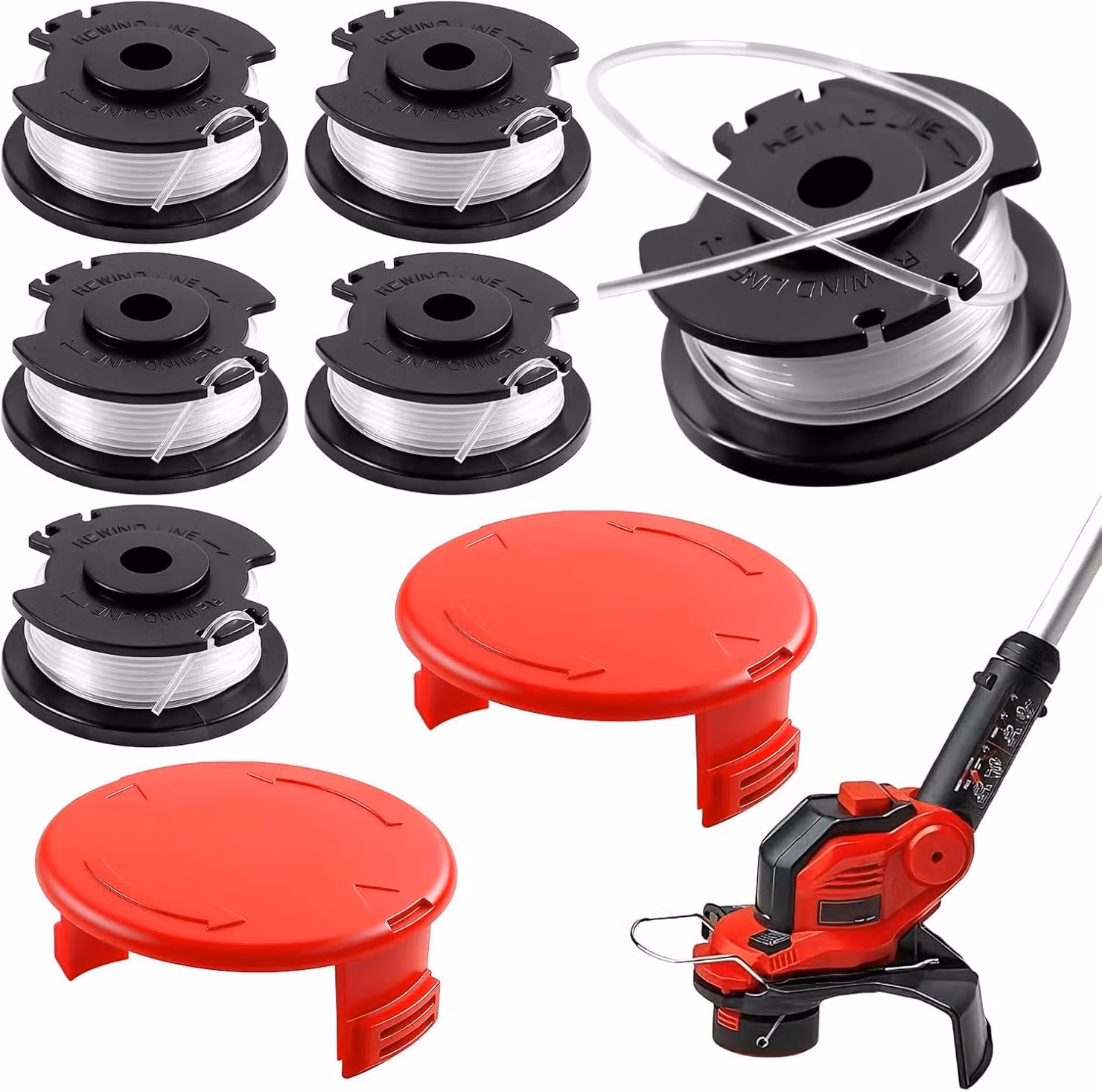 Bobine per trimmer da giardino, lunghezza 5,2 metri, confezione da 6 pezzi, diametro 1,6 mm, in nylon, per la cura del prato