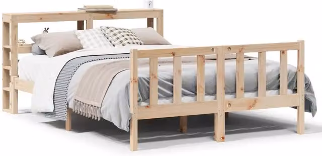 Letto matrimoniale | Letto per adulti | Letto senza Materasso 160x200 cm in Legno Massello di Pino