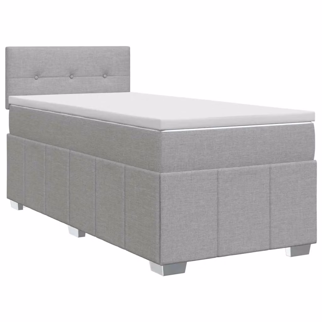 Letto box spring con materasso ibrido vidaXL Grigio Chiaro L/P: 80 x 200 cm – 2
